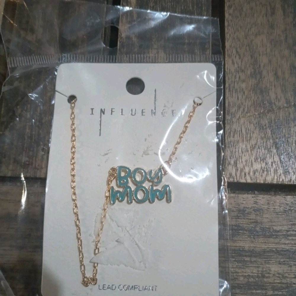 Gold Tone  'Boy Mom' Necklace